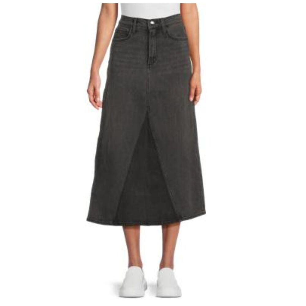 NWT Joe's Jeans The Tulie Whiskered Midi Denim Skirt Sz 26 Vintage Stretch $218